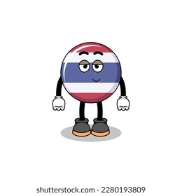 thailand flag cartoon couple with shy pose , character design