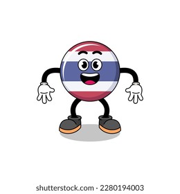 thailand flag cartoon with surprised gesture , character design