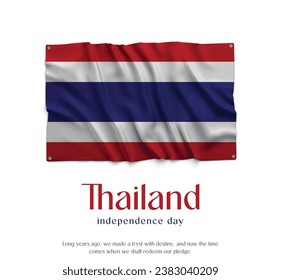 Thailand Flag, Celebrating Independence Day. Abstract waving flag on white background Country Flag.