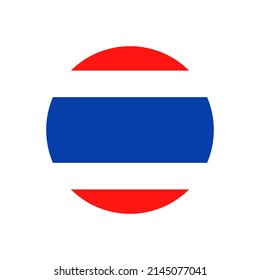 Ilustración vectorial del círculo de la bandera de Tailandia.