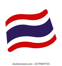 Thailand flag design icon emoticon. Vector illustration on white background of Thailand flag.