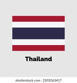 Thailand flag design vector illustration on a gray background for graphic and web design.