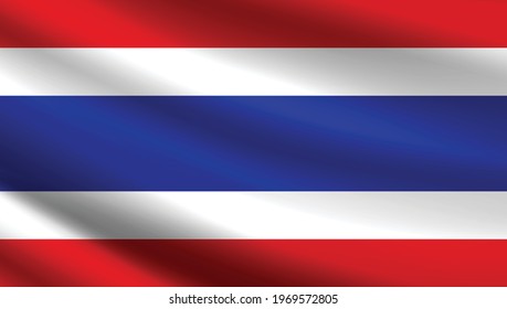 thailand flag design vector wavy flag vector 