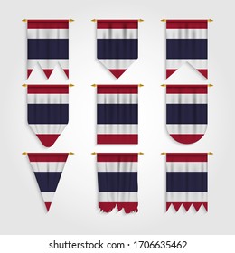 Bandera de Tailandia de diferentes formas, bandera de Tailandia de diversas formas