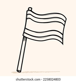 Thailand flag doodle style kids pencil hand drawn Thailand banner for Independence day.