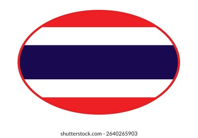 Thailand flag ellipse shaped. vector	
