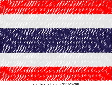 thailand flag embroidered zigzag