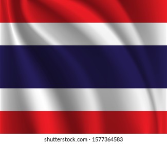Thailand flag with fabric texture background. Flags waving.