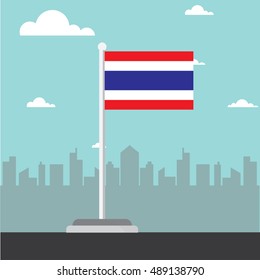 Thailand flag flat design vector illustration