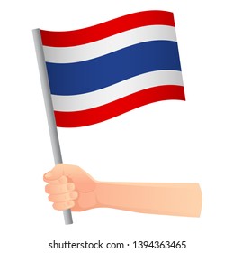 Thailand flag in hand. Patriotic background. National flag of Thailand vector illustration