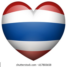 Thailand flag in heart shape