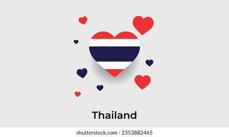 Thailand Fahne Herzform Land Symbol Vektorgrafik