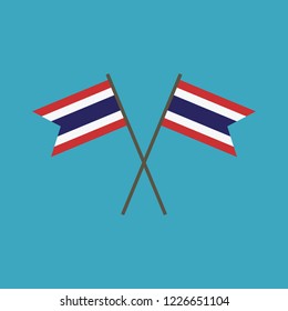 Thailand flag icon in flat design. Independence day or National day holiday concept.