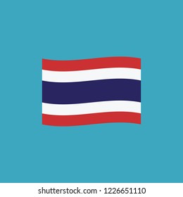 Thailand flag icon in flat design. Independence day or National day holiday concept.