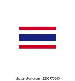 Thailand flag icon flat style design. flag vector illustration. Thailand isolated on white background.