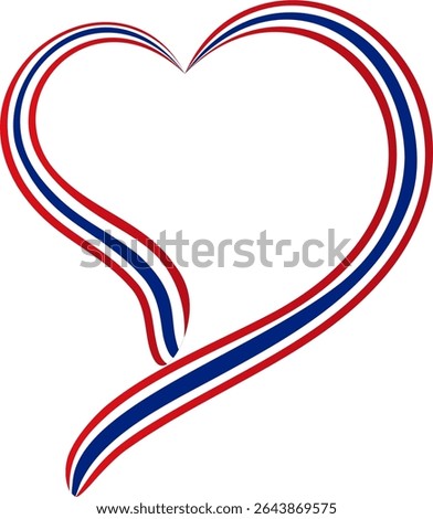 Thailand flag icon heart shape curve 