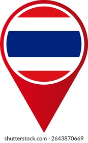 Thailand flag icon pin map location