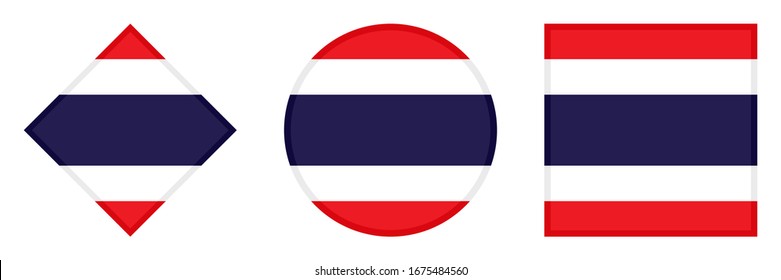 thailand flag icon set, isolated on white background