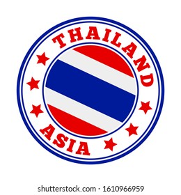 Thailand flag logo in a round vector illustration design.