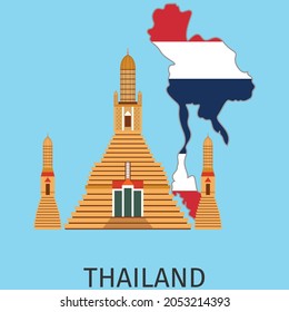 Thailand flag, map icon vector illustration design