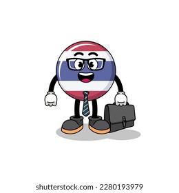 thailand flag mascot as a businessman , character design