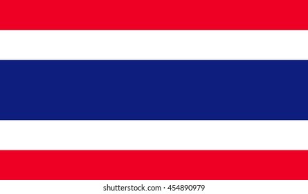 Thailand Flag official colors and Proportion Correctly