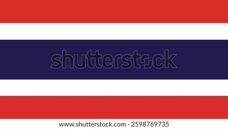 Thailand flag, official colors and proportion correctly. National Thailand flag. 