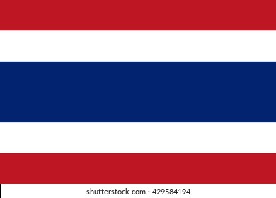 Thailand flag official correct proportions, vector illustration