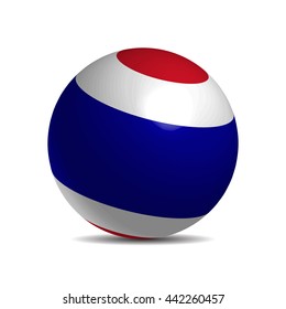 Thailand Flag On A 3d Ball With Shadow