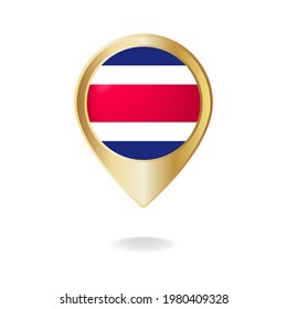 Thailand flag on golden pointer map, Vector illustration eps.10