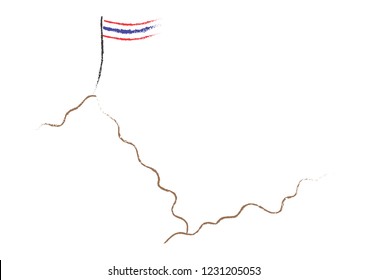 thailand flag on the mountain vector