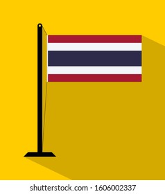 Thailand Flag On Pole Isolated On Stock Vector (Royalty Free ...