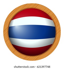 Thailand flag on round badge illustration