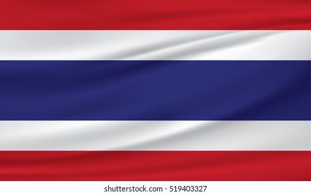 Thailand flag on soft and smooth silk texture