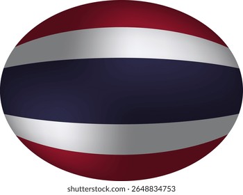 Thailand Flag Oval Sphere - Thai National Emblem