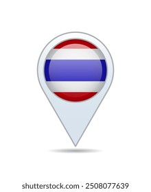 Thailand - flag pin for map. Vector illustration.