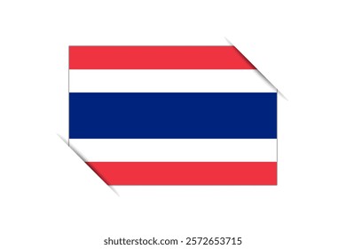 Thailand flag - rectangle colorful flag representing a country cultural identity and heritage. The essence of national pride and unity. Attached by the corners in a paper album