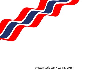 Thailand flag ribbon on white background 