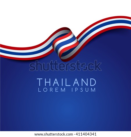 Thailand Flag Ribbon : Vector Illustration