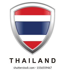 thailand flag shield logo icon vector