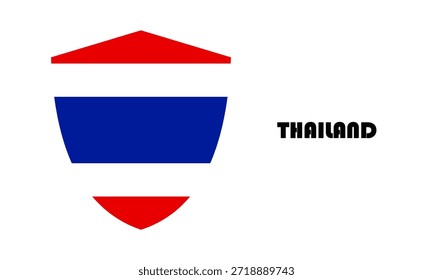 Thailand flag in shield shape (badge)
