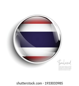 Thailand flag or Siam nation flag design on tag label badge