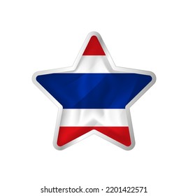 Bandera de Tailandia en estrella. Estrella de botón y plantilla de marca. Fácil edición y vector en grupos. Ilustración vectorial de bandera nacional sobre fondo blanco.