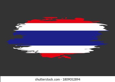 thailand flag style brush vector