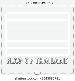 Tailândia Flag Vetor Design, Páginas para Colorir