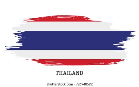 Thailand flag vector grunge paint stroke  