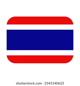 Ilustración vectorial de la bandera de Tailandia. Diseño de emoji de icono de bandera simple de Tailandia.