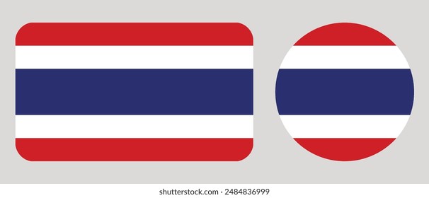 Thailand flag vector illustration,official colors and proportion correctly. National Thailand flag. Flat vector illustration. 