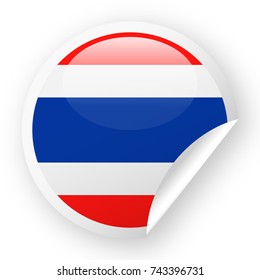Thailand Flag Vector Round Corner Paper Icon - Illustration