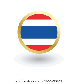 Thailand Flag Vector Round Icon, can be used for independence or other events
